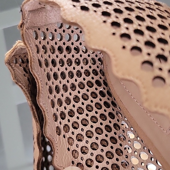 Chloé Lauren Perforated Tan Lasercut Braided Leather Ballet Flats Made Italy 6.5 - Picture 15 of 17